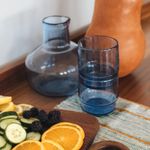 Set De 4 Vasos De Vidrio Azules 12 Oz - Kikotem