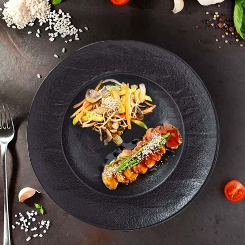 Plato de Porcelana  para Sopa Color Negro 12 Oz