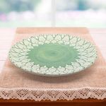 Plato Para Cena 10.6 Plg Coupe Flor Verde - Niu Haus