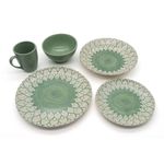 Plato Para Cena 10.6 Plg Coupe Flor Verde - Niu Haus