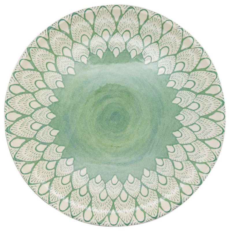 Plato Para Cena 10.6 Plg Coupe Flor Verde - Niu Haus