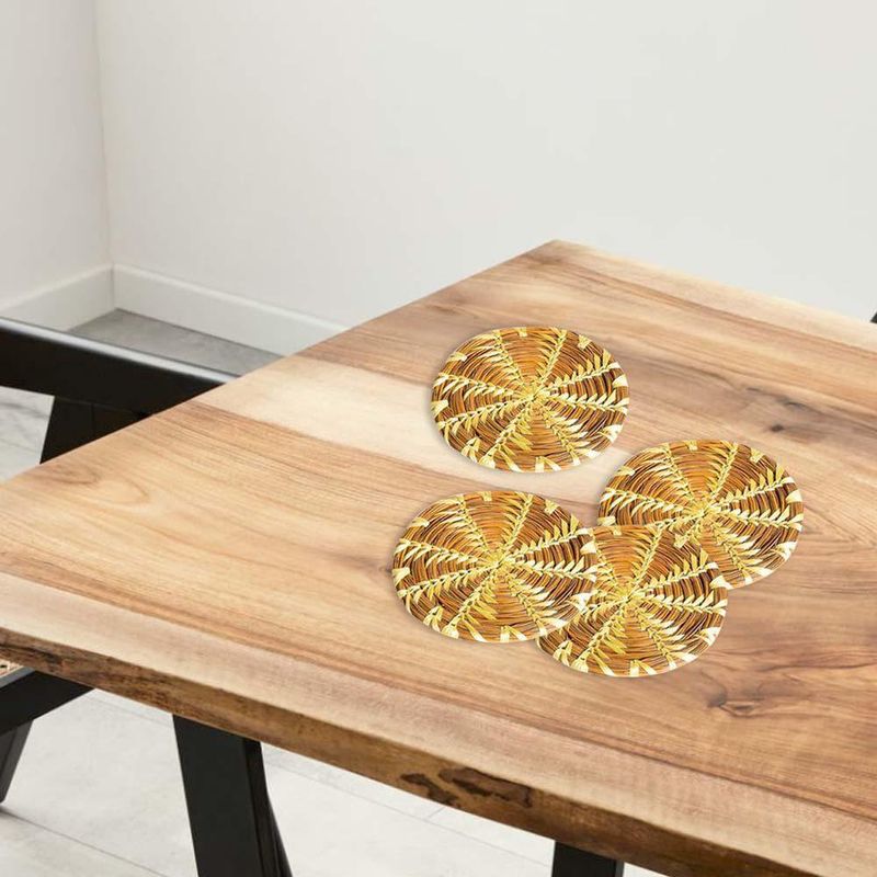 Set De 4 Posavasos De Pino Hechos A Mano 11 Cm - Vesta