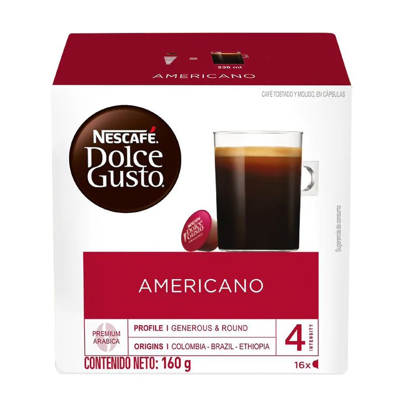 Caja De Cápsulas De Café Americano 16 Unidades - Nestle