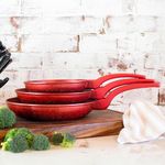 Set de 3 Sartenes Rojo de 20, 24 y 28 Cm