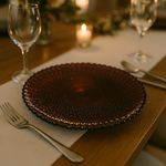 Plato Base de Vidrio Burgundy