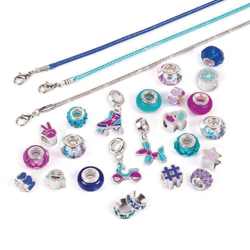Set De Creación De Pulseras De Encanto Azul Puro 27 Pzas - Make It Real