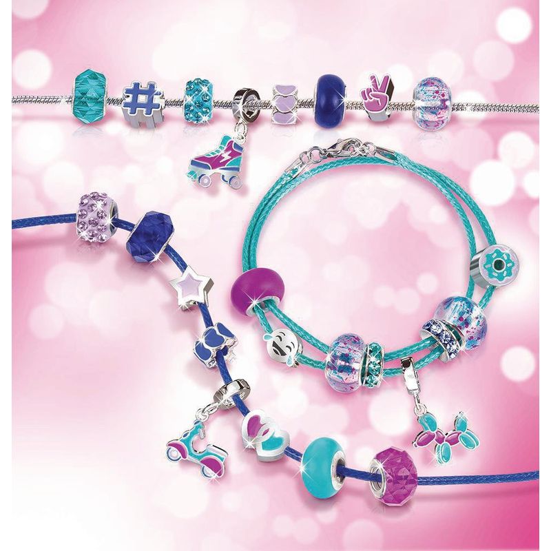 Set De Creación De Pulseras De Encanto Azul Puro 27 Pzas - Make It Real