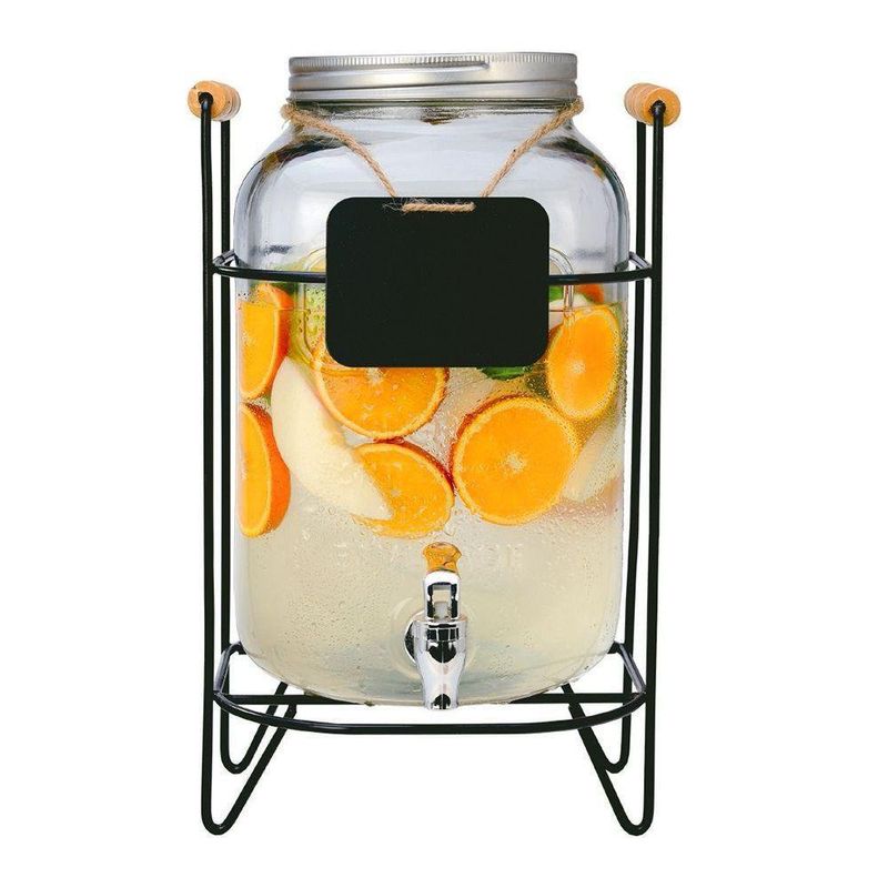 Dispensador de Bebidas de Vidrio de 8 L con Base