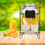 Dispensador de Bebidas de Vidrio de 8 L con Base