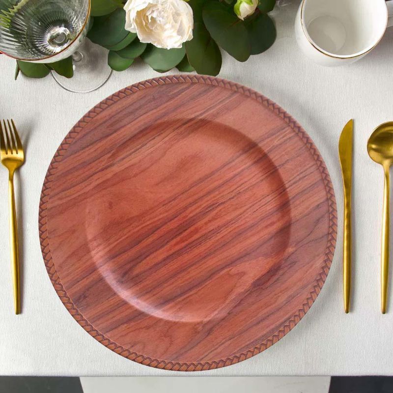 Plato Base Redondo Color Madera - Toscana