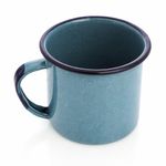 Taza de Peltre Cinsa No 8 con Asa para Bebidas Calientes Color Azul