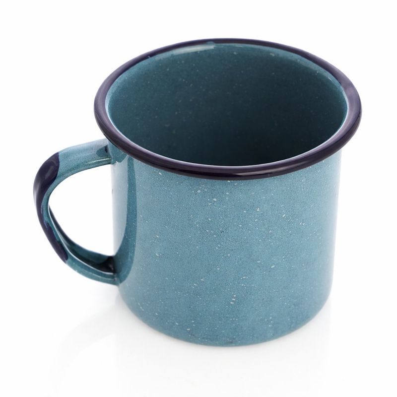 Taza de Peltre Cinsa No 8 con Asa para Bebidas Calientes Color Azul