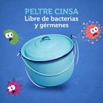 Olla Convexa de Peltre Color Azul Turquesa de 24 Cm