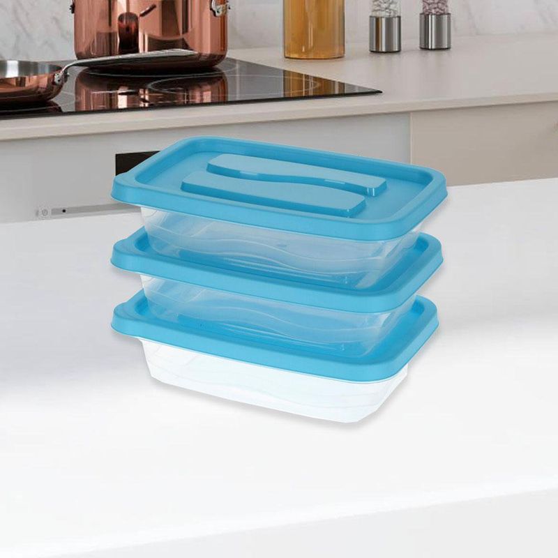 Set De 3 Contenedores Rectangulares De 1020 Ml