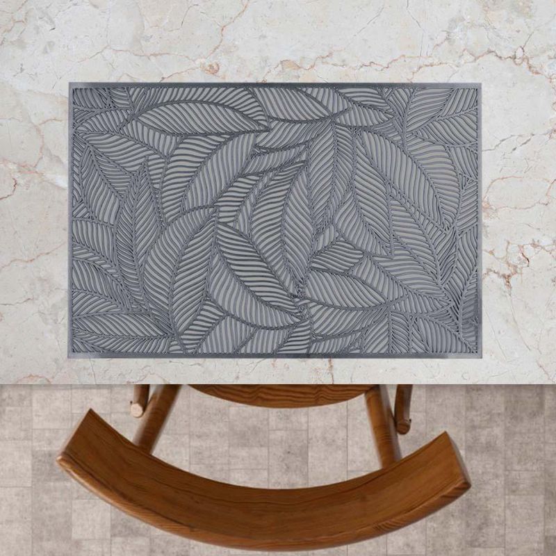 Individual-Rectangular-Gris-Diseño-Hojas-45-X-30-Cm---Viva