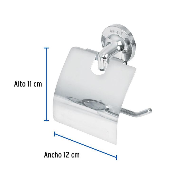 Porta Rollo para Papel Higiénico con Tapa Acero Cromado