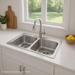 Lavatrastos Neoma Doble Fosa Dual Mount Satinado