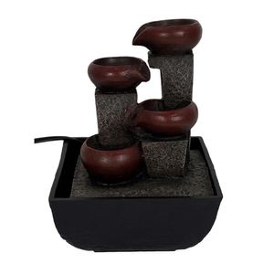 Fuente Decorativa de Jarrones Escalonados con Luz