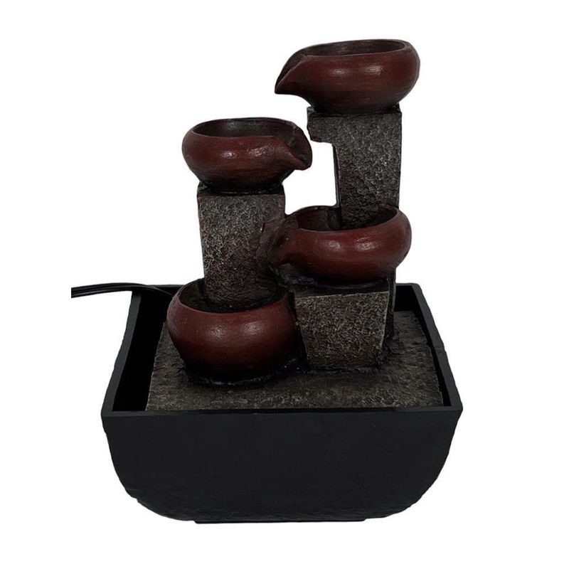 Fuente Decorativa de Jarrones Escalonados con Luz