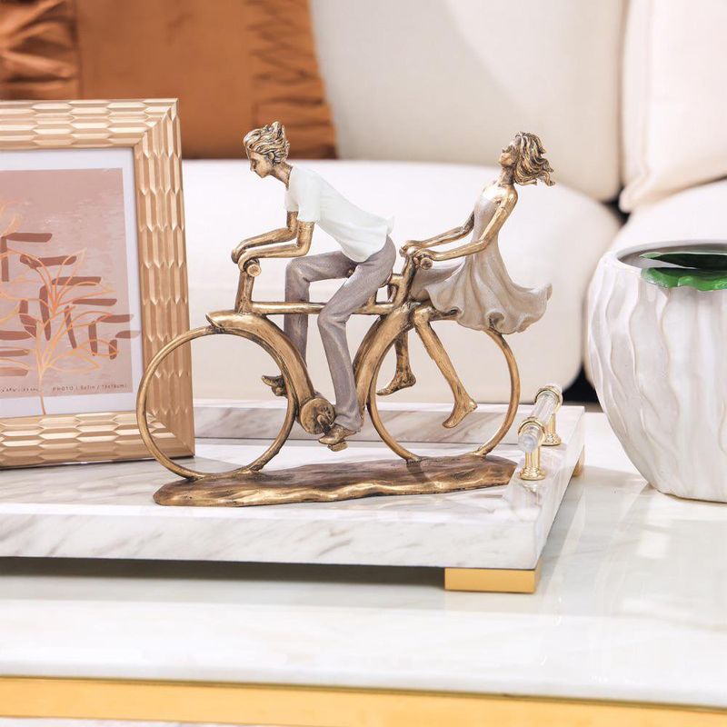 Figura Decorativa Pareja en Bicicleta