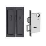 Halador Rectangular Negro para Puerta de Baño Corrediza
