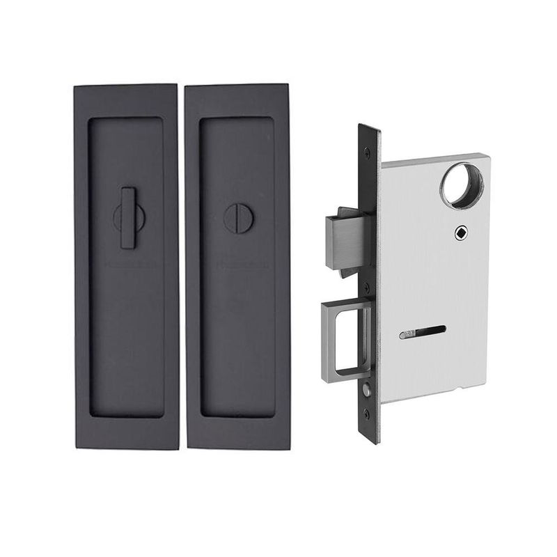 Halador Rectangular Negro para Puerta de Baño Corrediza
