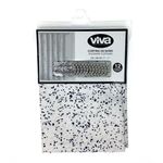 Cortina de Baño Blanca con Puntos Negros 183x178 Cm