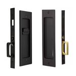 Cerradura Rectangular para Puerta Doble Negro Satinado