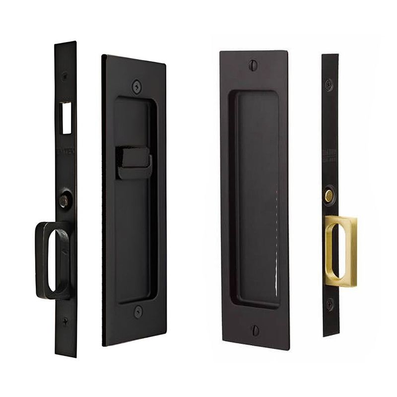 Cerradura Rectangular para Puerta Doble Negro Satinado