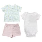 Set Conjunto Floreado 3 Pzas 3-6 Meses