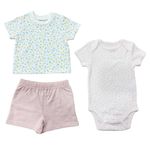 Set Conjunto Floreado 3 Pzas 3-6 Meses