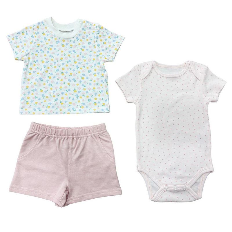 Set Conjunto Floreado 3 Pzas 3-6 Meses