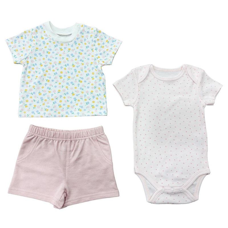 Set Conjunto Floreado 3 Pzas 12 Meses