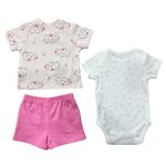 Set Conjunto Elefante Rosa 3 Pzas 12 Meses