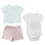 Set Conjunto Floreado 3 Pzas 6-9 Meses