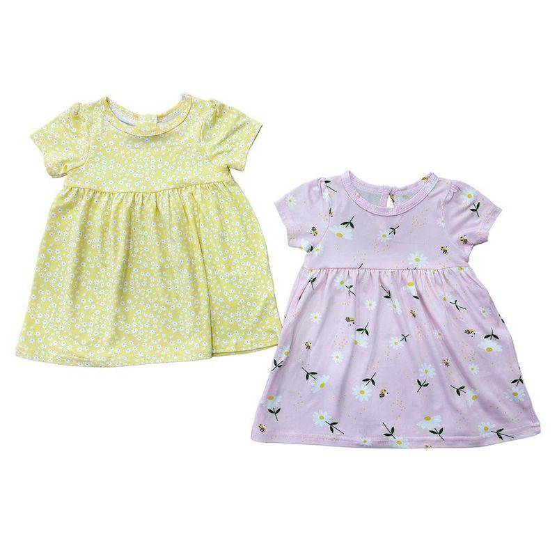 Set Vestidos Margaritas 2 Pzas 6-9 Meses
