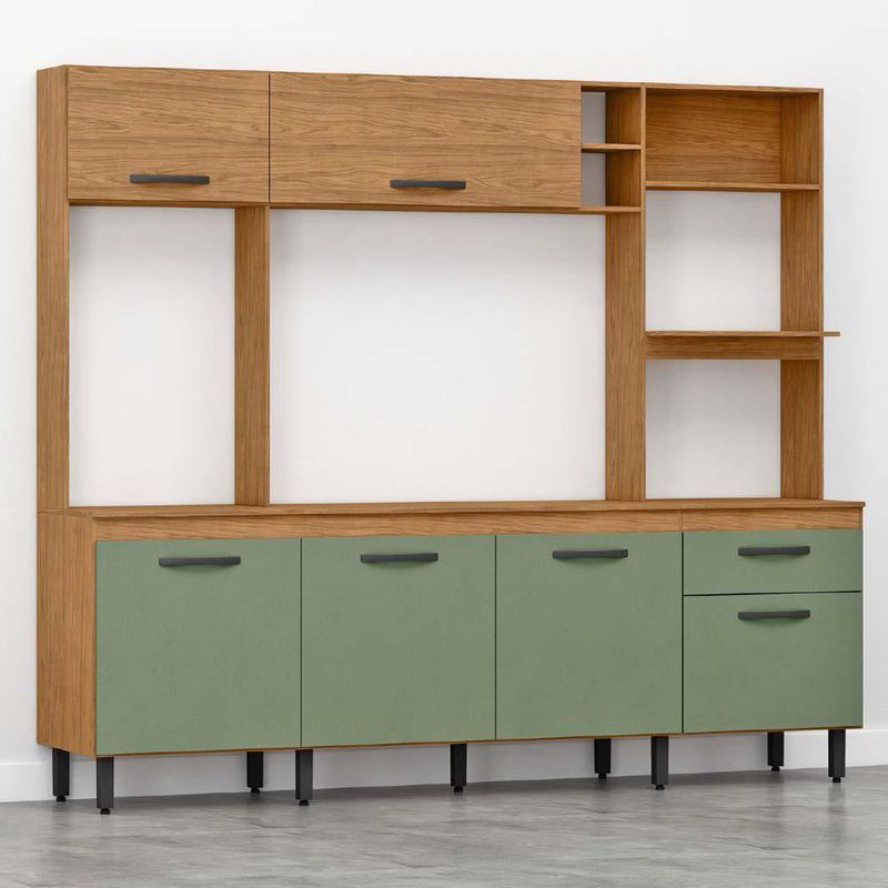 Mueble Verde Jade con Múltiples Compartimentos