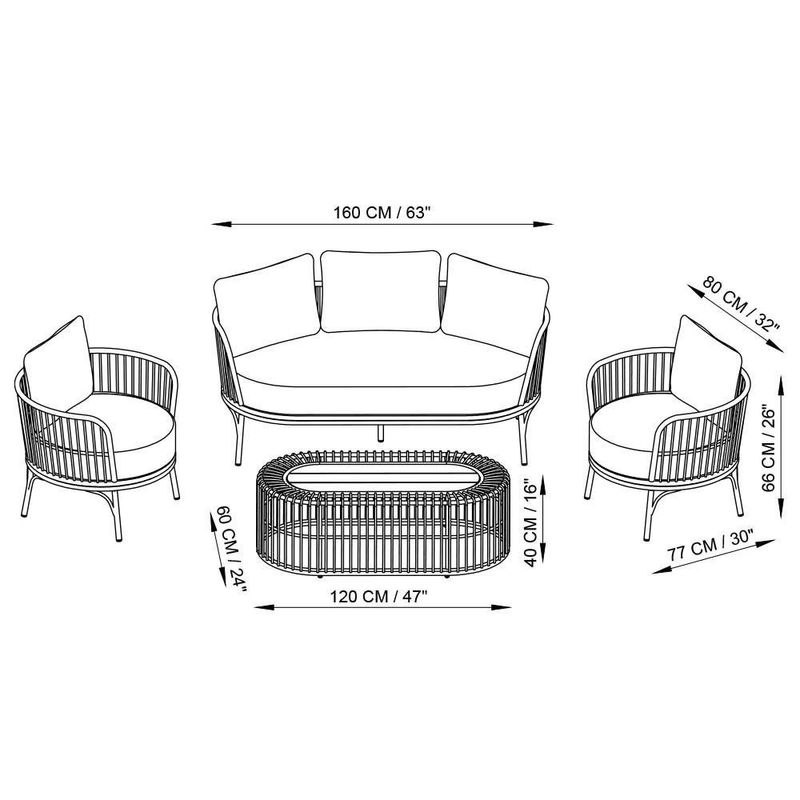Set de Exterior Ingüe 4 Piezas