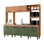 Mueble Zoe Verde Jade con Lavaplatos Acero Inoxidable