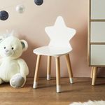 Silla Infantil Blanca con Respaldo de Estrella