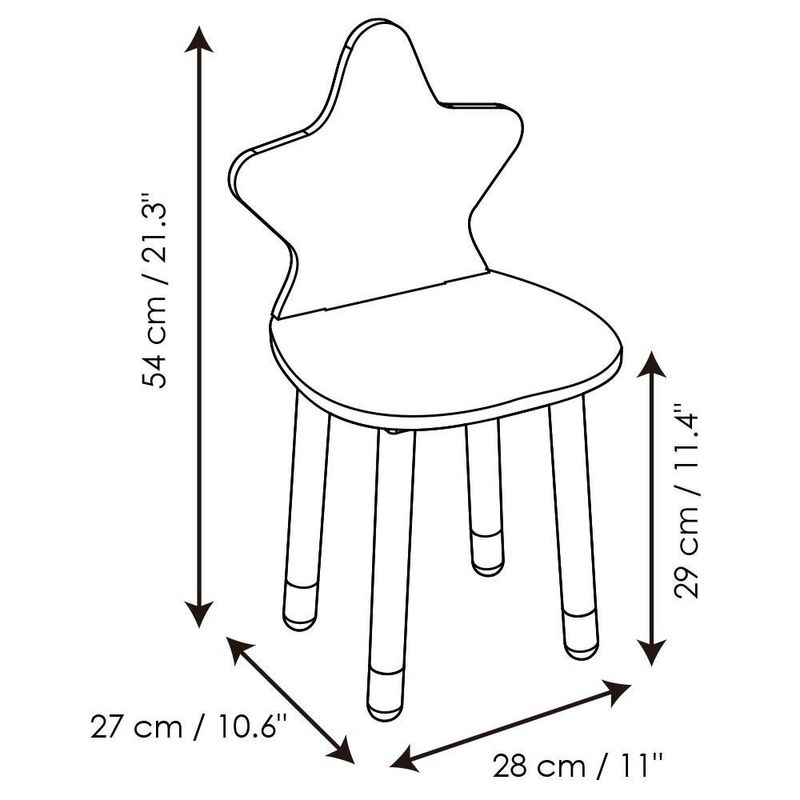 Silla Infantil Blanca con Respaldo de Estrella