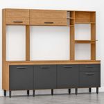 Mueble Zoe Negra con Alacena y Múltiples Compartimentos