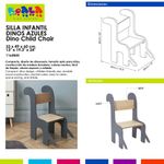 Silla Infantil Dinosaurio Azul de Madera