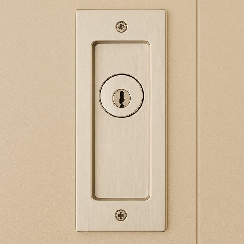 Cerradura Rectangular para Puerta Corrediza Doble Níquel Satinado​