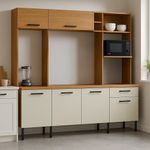 Mueble Zoe Crema con Alacena y Gabinetes