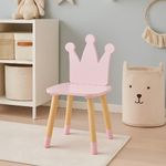 Silla Infantil Rosa con Respaldo de Corona