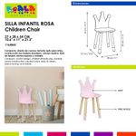 Silla Infantil Rosa con Respaldo de Corona