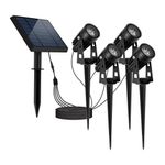 Set de Estacas con Luz Cálida y Panel Solar