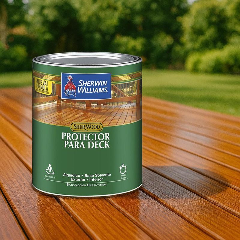 Barniz Protector para Deck Sher-Wood Alquídico Exterior - Interior Satinado 1 Galón