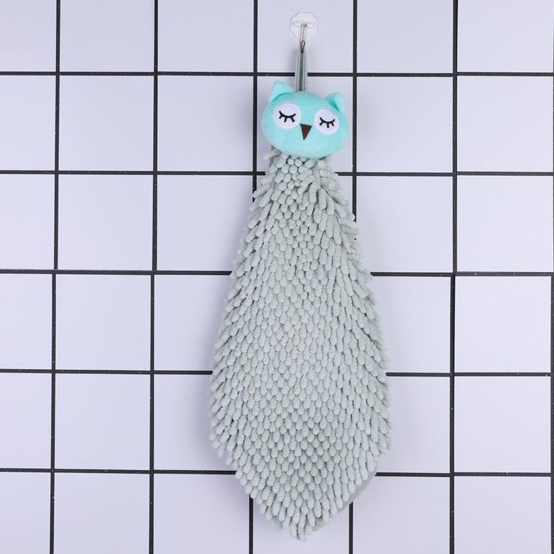 Toalla de Manos con Diseño de Buho Verde